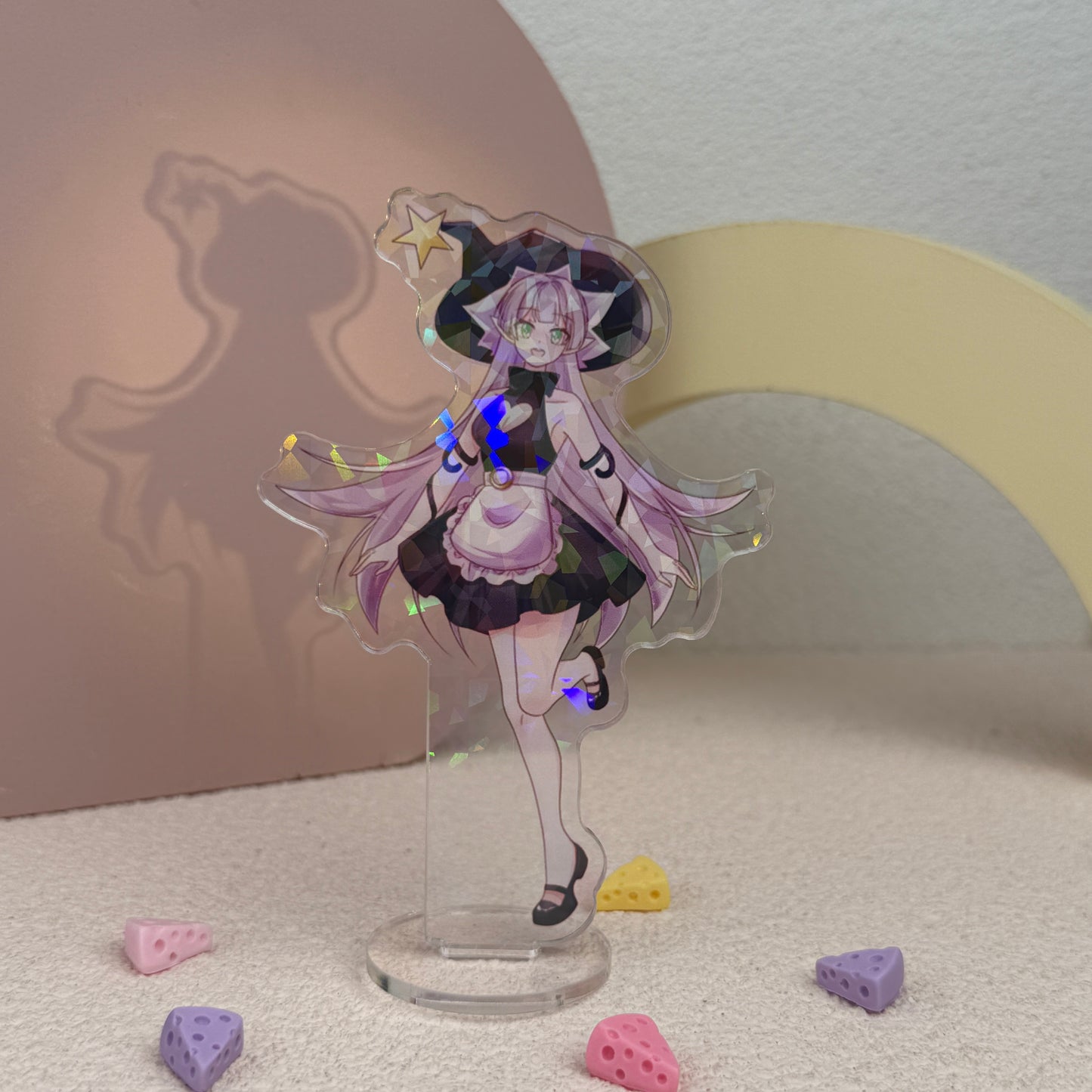 Custom Holographic Broken Glass Acrylic Standees